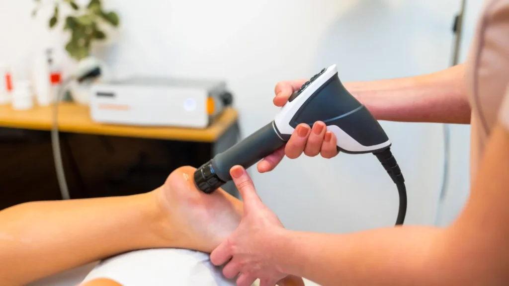 Shockwave Therapy Langley treatment session at Restore Mobility Physiotherapy